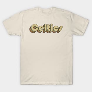 Celtics // Vintage Rainbow Typography Style // 70s T-Shirt